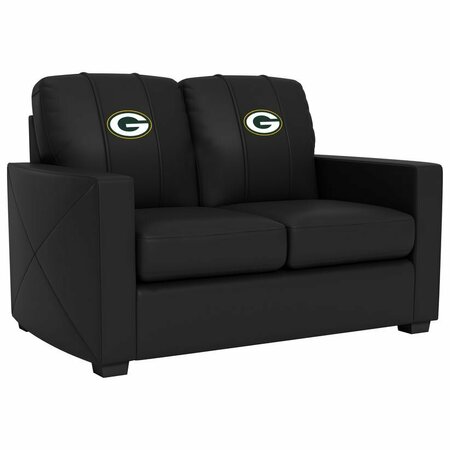 DREAMSEAT Silver Loveseat with Green Bay Packers Primary Logo XZ7759003LSCDBK-PSNFL20055